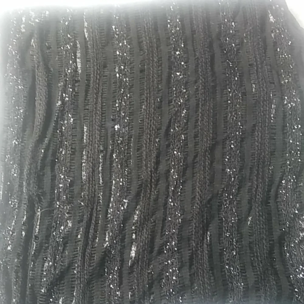 black infinity scarf with silver thread